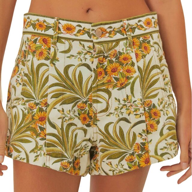 Short Farm Sarja Estampado Abacaflor